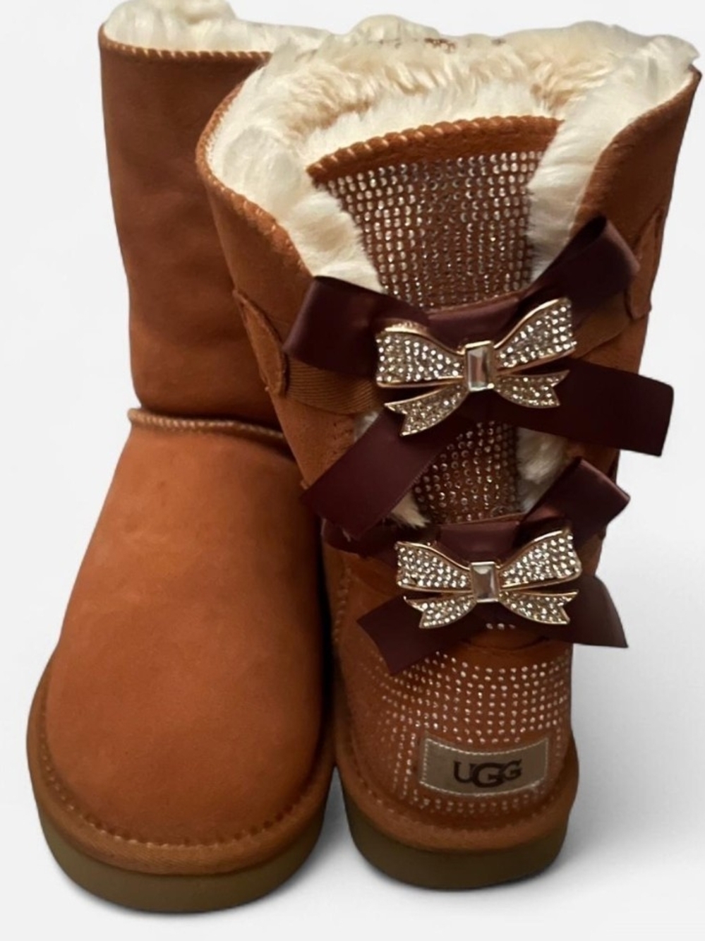 UGG Women’s Chestnut Bow-Accent Shearling Boots